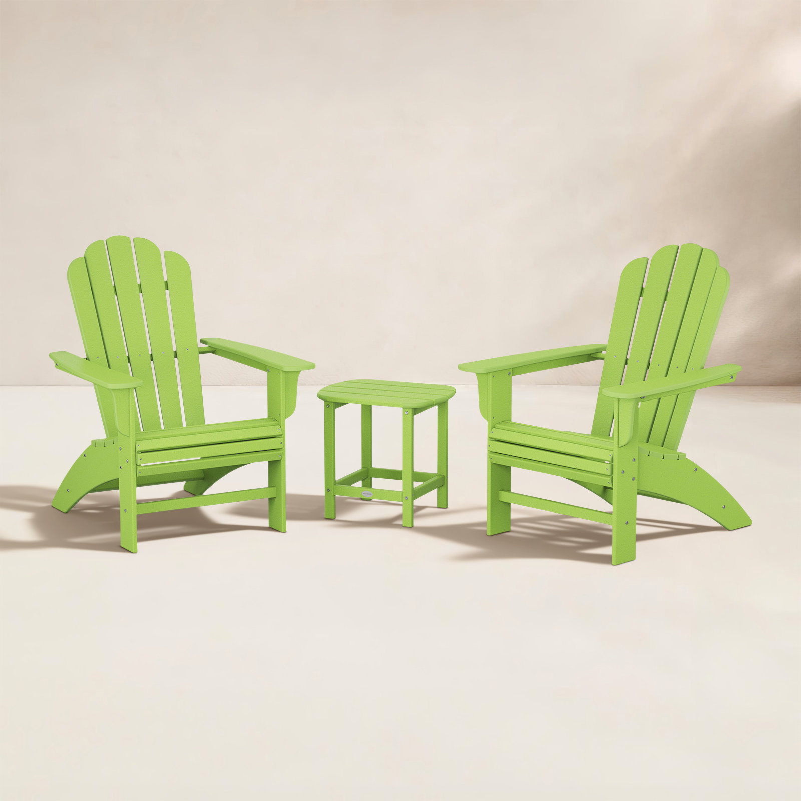 POLYWOOD Country Living Adirondack Chair Set, Lime