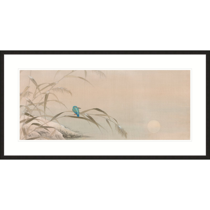 Kingfisher at Winter Dusk by Xiu Yitang - Single Picture Frame Print, Black, 13.5" H x 25.5" W x 0.94" D