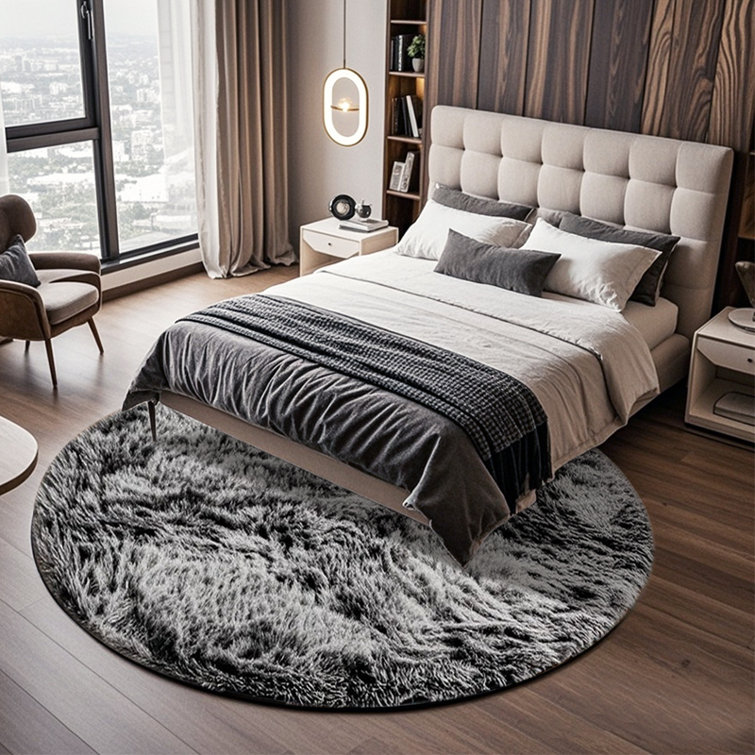 Plush Round Area Rug, Soft Fuzzy Shag Rug for Bedroom Living Room Balcony, Fluffy Carpet for Home Decor, Non-Slip Cozy Decorative Rug.