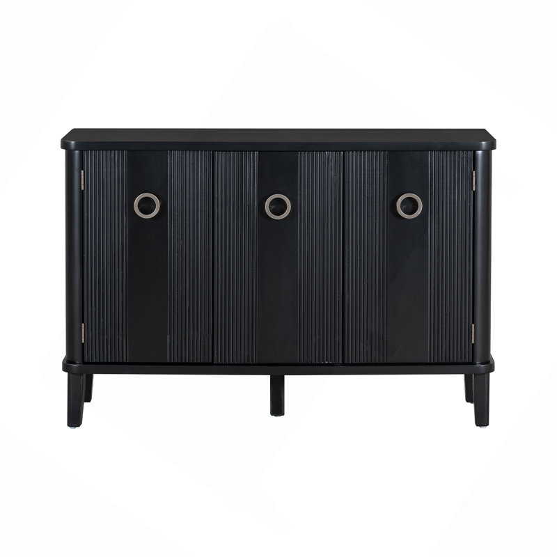 Armoire Fraxinus Mandschuric simple et simple en placage de bois massif avec trois portes en acacia massif, idéale pour les bureaux, les couloirs et les entrées.