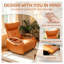 Fauteuil inclinable orange avec réglage électrique multi-angles et cuir technique Orange