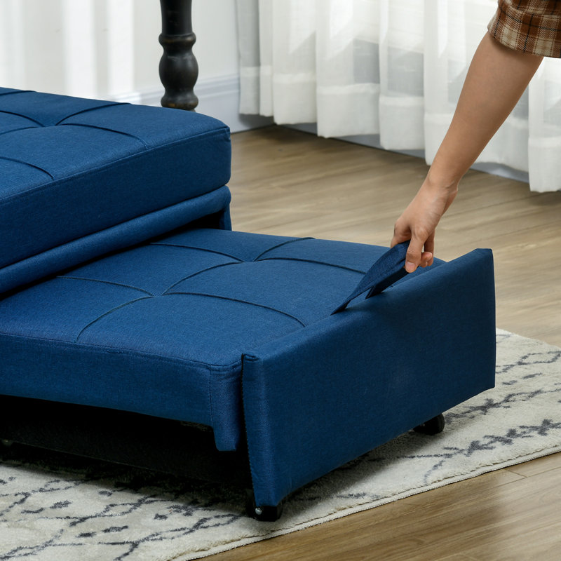 Marmion Single 65.5cm Upholstered Futon Chair, Blue, Foam