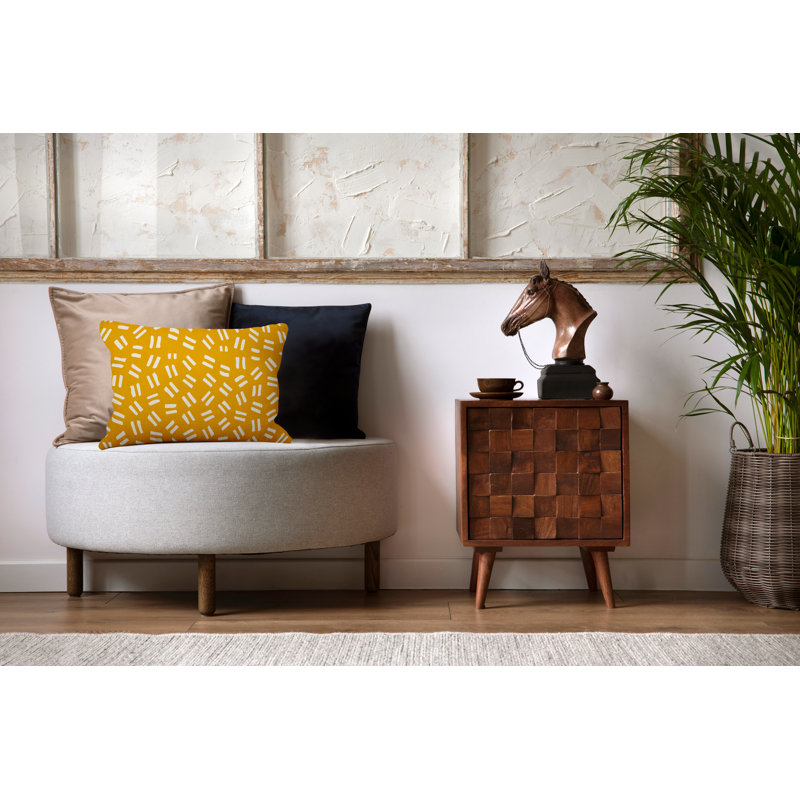 Housse et insert de coussin rectangulaire intérieur / extérieur en mélange de polyester / polyester Ikom, Jaune