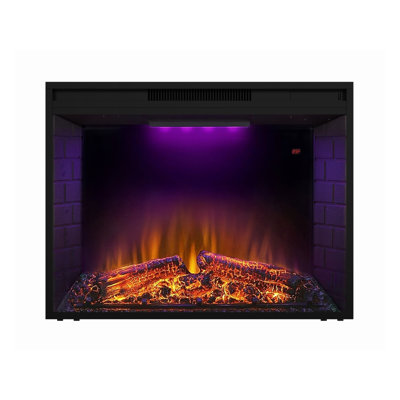 Electric Fireplace Insert Heater With Realistic Fire Crackling Sound, Multi Led Flame Modes, Remote Control, Overheating Protection, 750/1500w