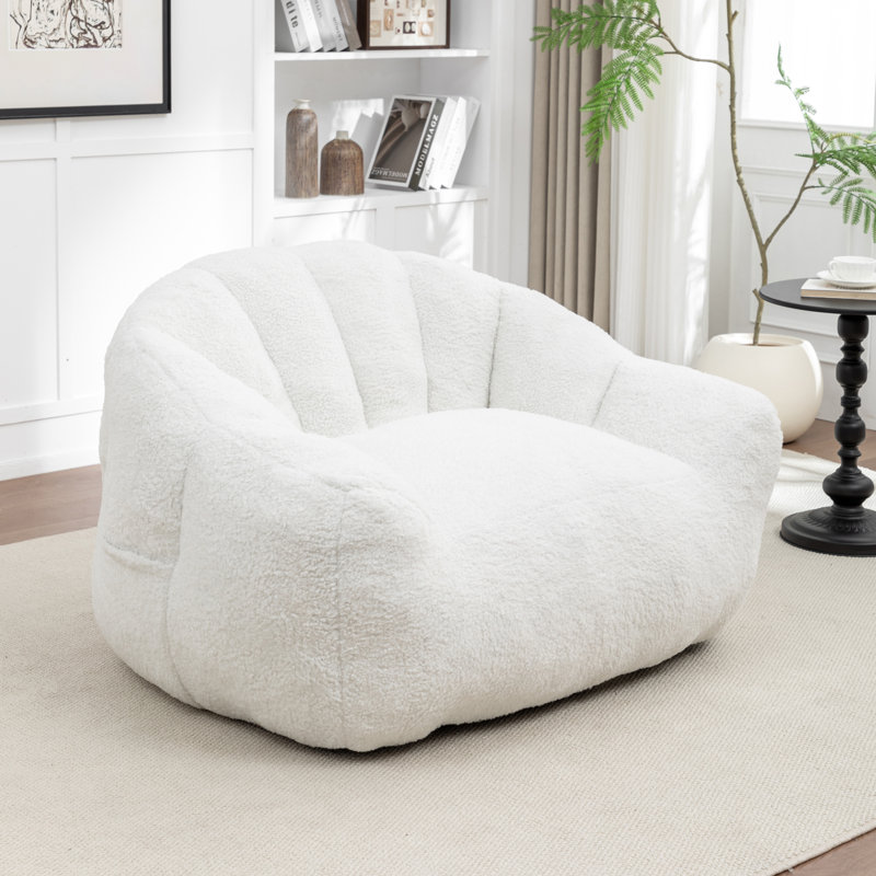 Fabric Bean Bag Chair, White