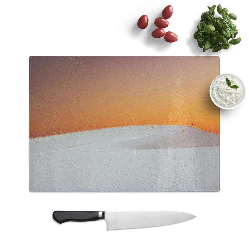 Tempered Glass Alone in the Desert Chopping Board, 39 cm W x 28.5 cm L