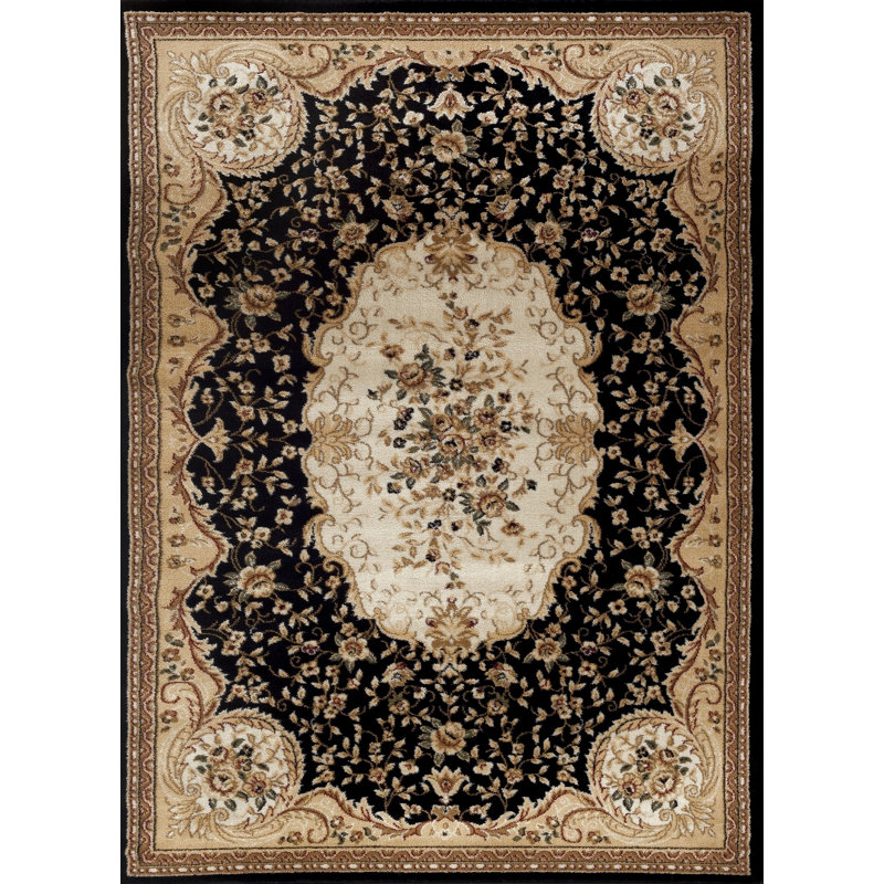 Tapis persan oriental brun / noir, Rectangle 2 pi x 3 pi