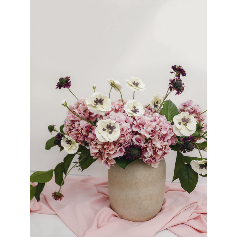 Lavender Purple Silk Pansy 21", White