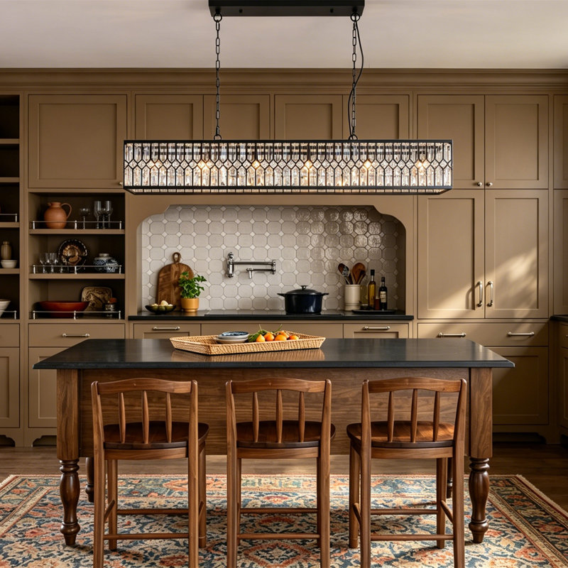 Alissya 6 - Light Crystal Kitchen Island Pendant Light