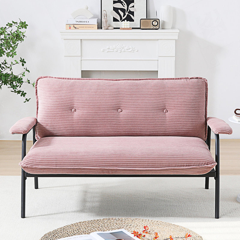 Causeuse en métal, canapé moderne, Rose