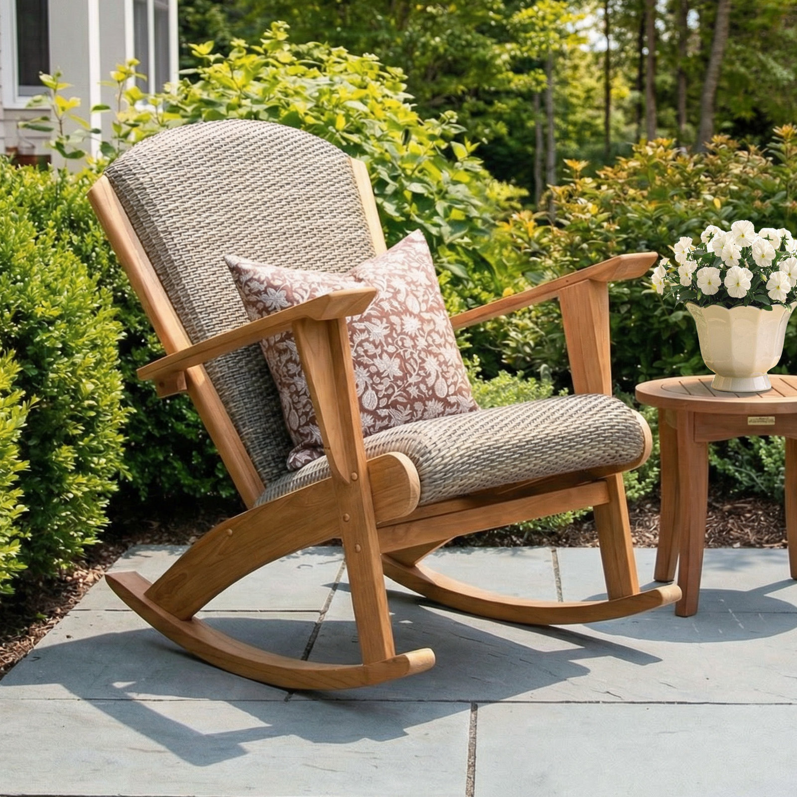 Dezi Teak Patio Rocking Chair
