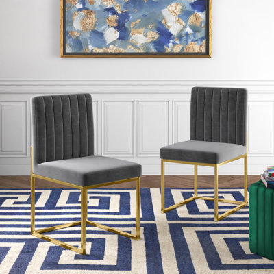 Amberdawn 18.5'' H Velvet Upholstered Side Chair