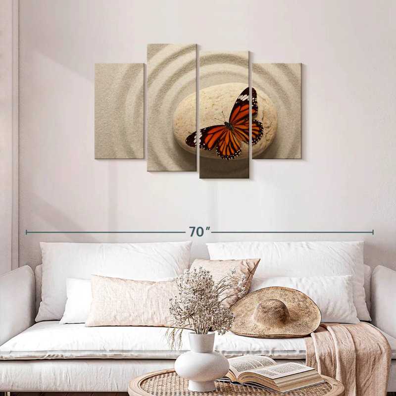 Zen Orange Butterfly, 27" H x 43" W