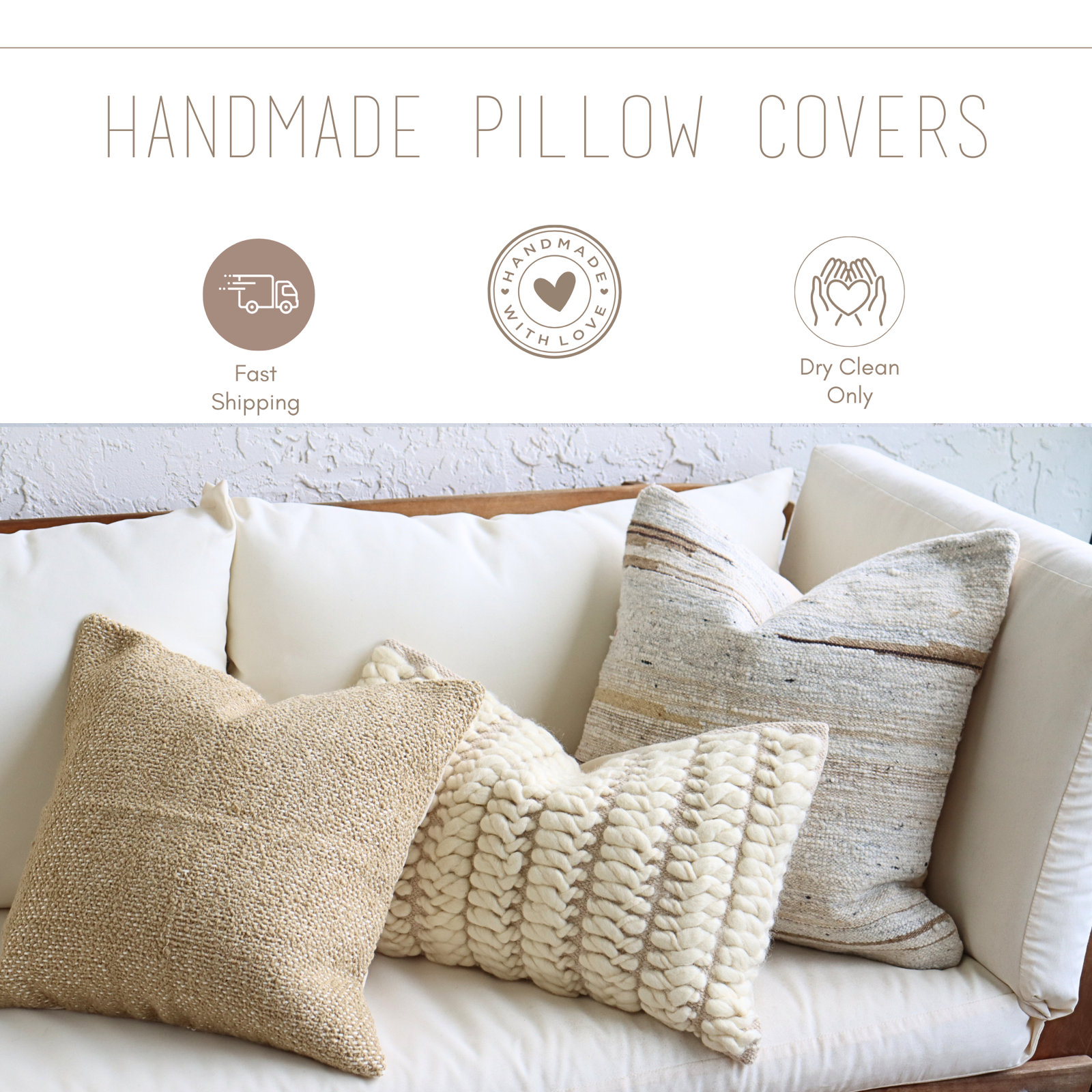  Pillow Cover, 2 Piece Set, Square 20"