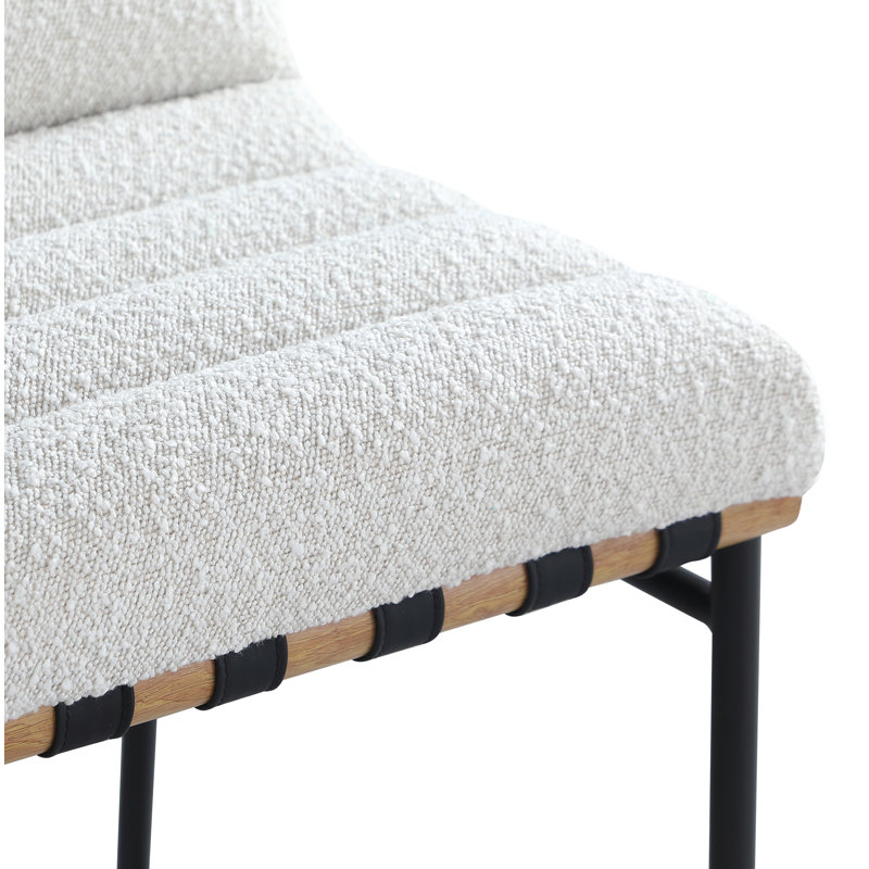 Tabouret de comptoir rembourré Sean Vincentas, Crème Boucle, Tabouret de comptoir (siège d'une hauteur de 26,4