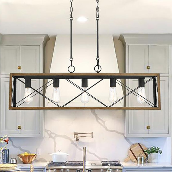 Laurel Foundry Modern Farmhouse Lustre linéaire à 5 lumières pour îlot ...