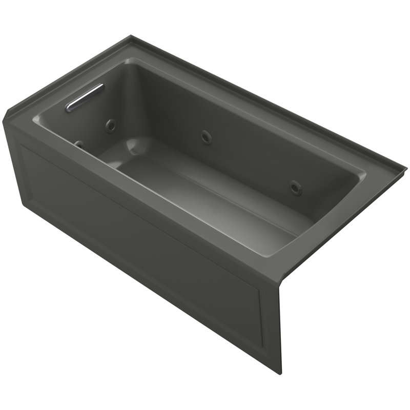 Archer® 60" x 30" Alcove Whirlpool, Thunder Gray, Left