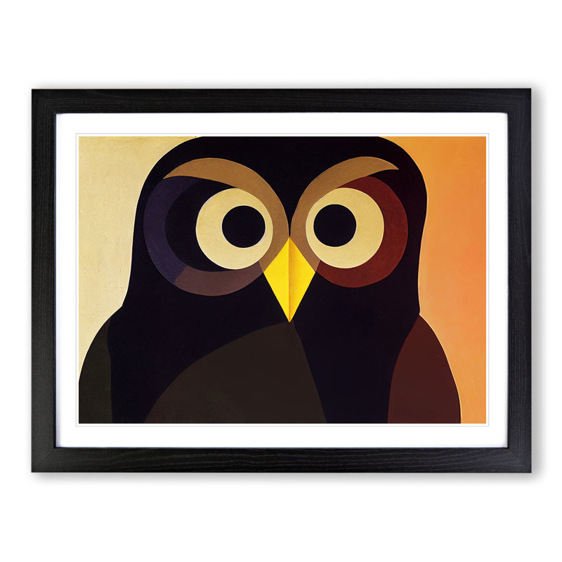 Owl - Framed Print, Black Framed, 46cm H x 64cm W
