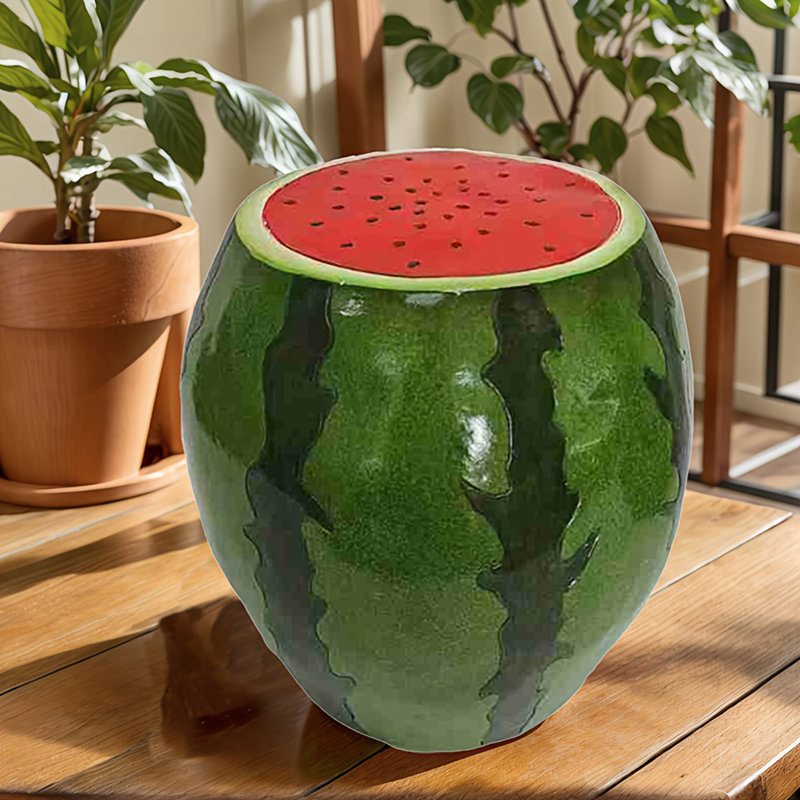 Tabouret de fruits Watermelon, tabouret en résine surdimensionné, table d'appoint