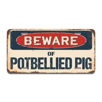 Cadre en aluminium «Beware of Potbellied Pig»