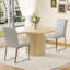 Ensemble de chaises de salle à manger rembourrées en polyuréthane avec table à colonnes romaine ronde, rangement inclus, convient aux restaurants / cafés-1501848665
