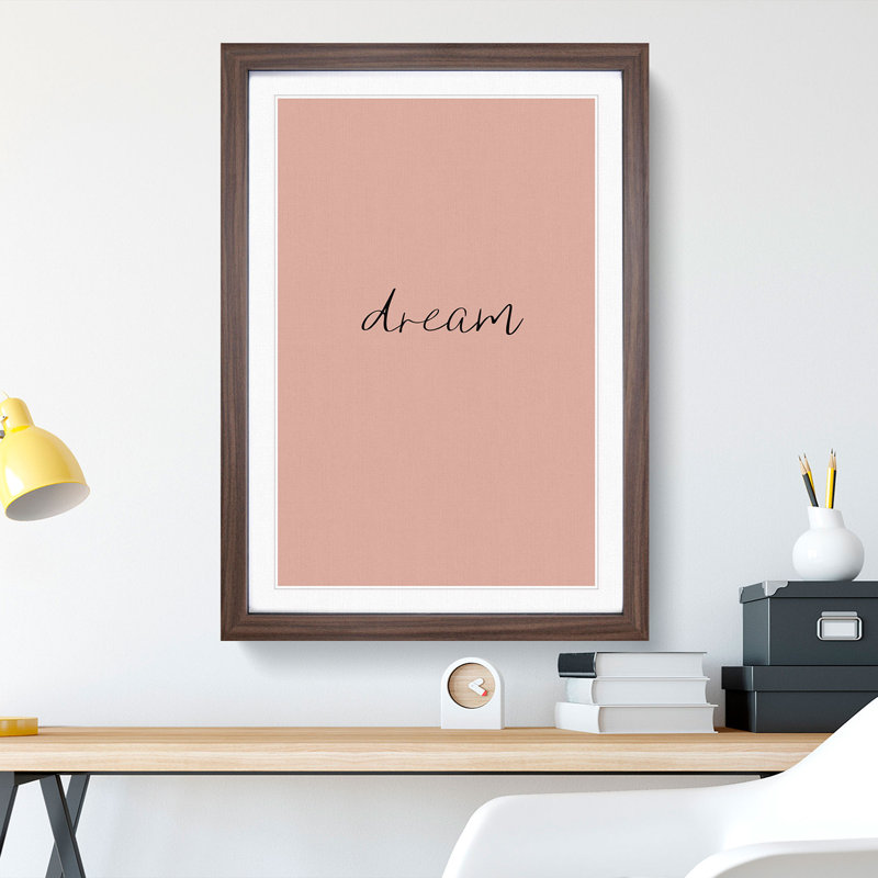 Dream - Picture Frame Typography, Walnut, 65cm H x 48cm W x 2cm D