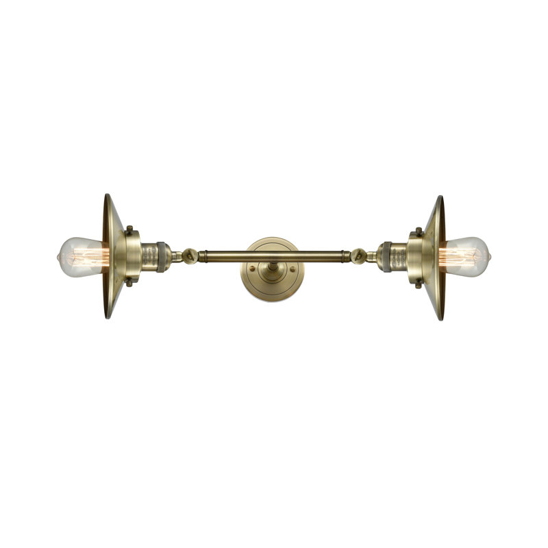 Éclairage pour salle de bain à intensité variable 2 lumières Gault, Laiton antique, Ampoule non incluse, Laiton antique