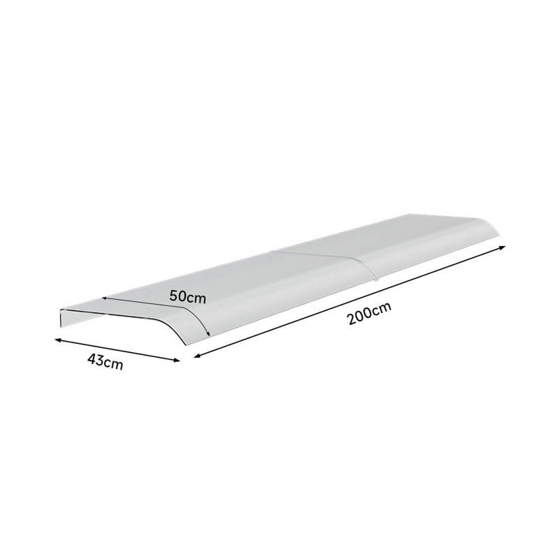 Dakota Fields 200cm W x 43cm D Plastic Cover Retractable Door / Window Awning