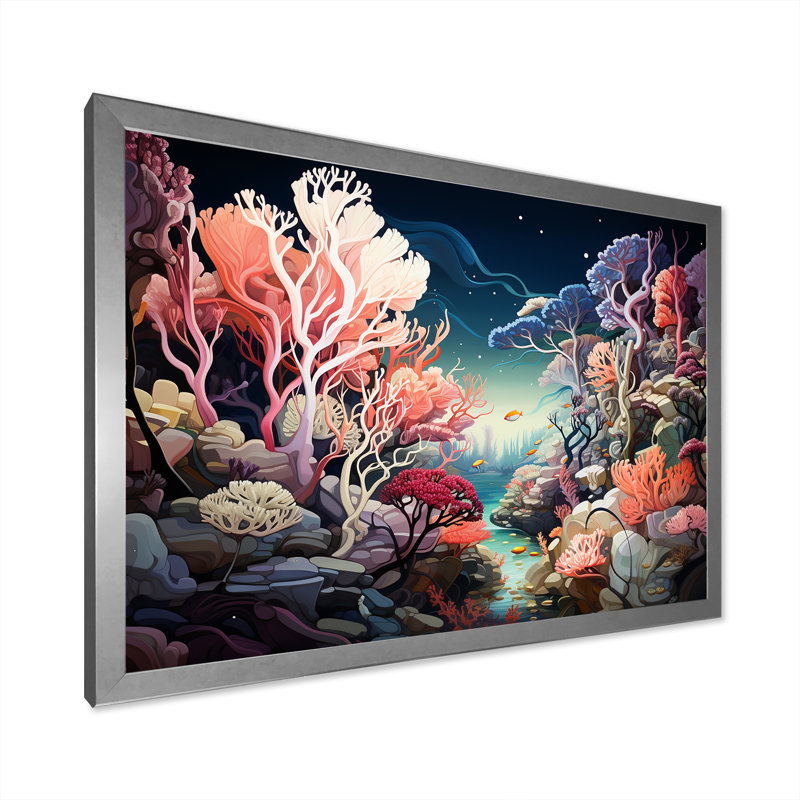 Coral World Expression I sur impression sur toile, H 30 po x l 40 po x P 1,5 po, Cadre photo argenté