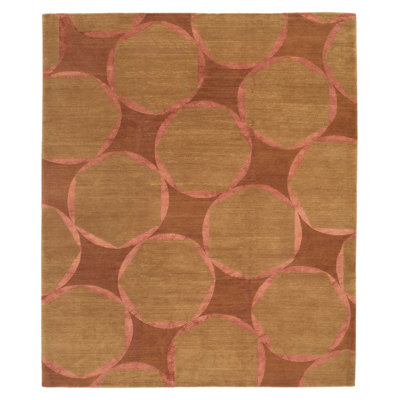 Tranquility Geometric Area Rug in Brown/Pink