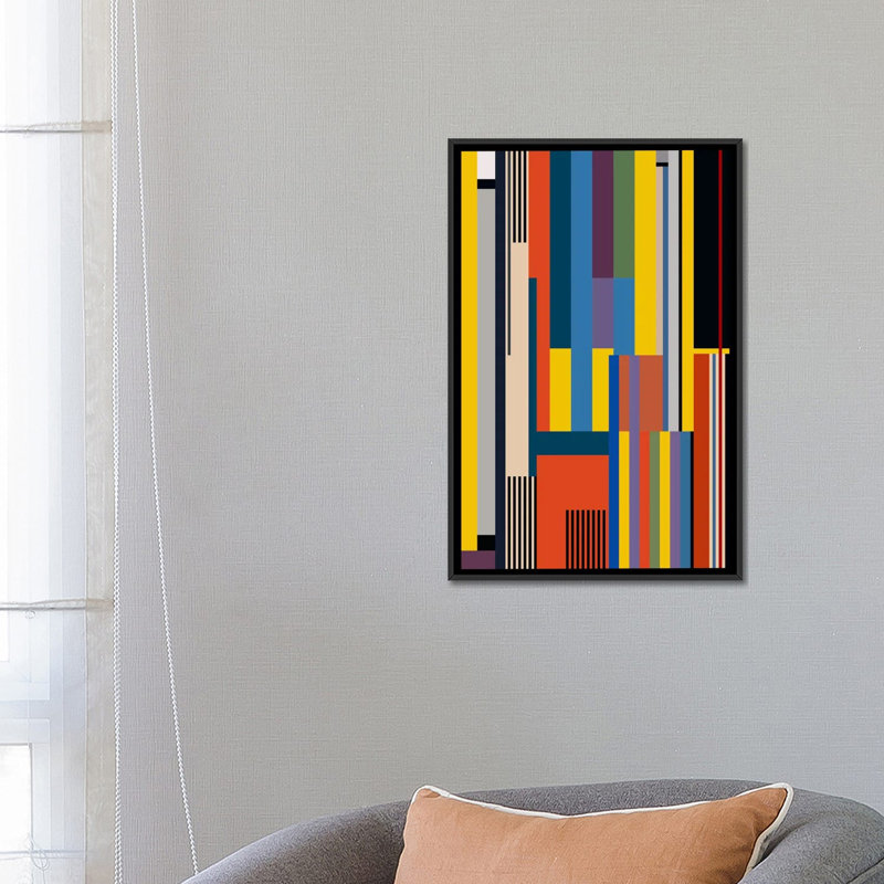 «Bauhaus Rising», impression sur toile, H 60 po x l 40po x P 1,5 po, Toile avec cadre noir, Pas de tapis