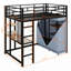 Lit mezzanine en métal avec bureau, tablettes, prise de courant, lumière DEL et garde-robe-965175608