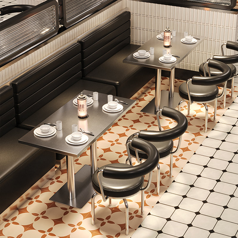 Banc rembourré en similicuir de style industriel