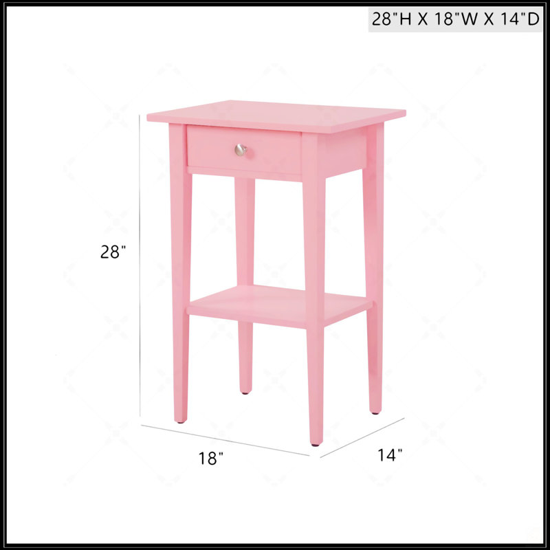 Table de chevet Dalton, Rose
