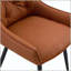 Ensemble de 4 chaises de salle à manger en similicuir chameau avec filet doré et pieds en métal noir sablé, parfait pour l'élégance moderne et le confort