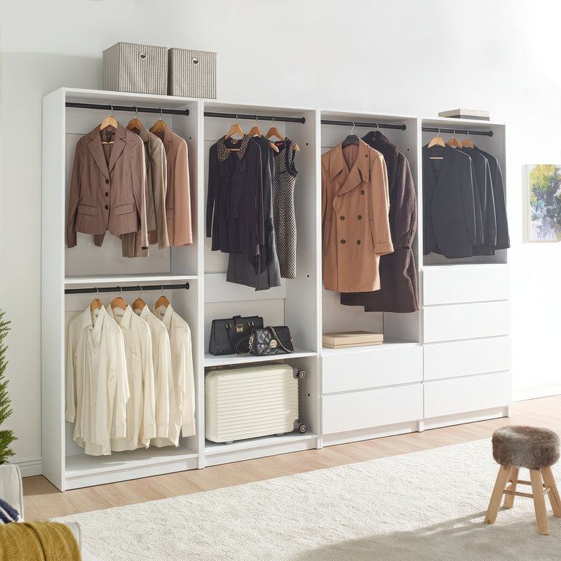 Kalinikos Freestanding Walk in Wood Closet System, White