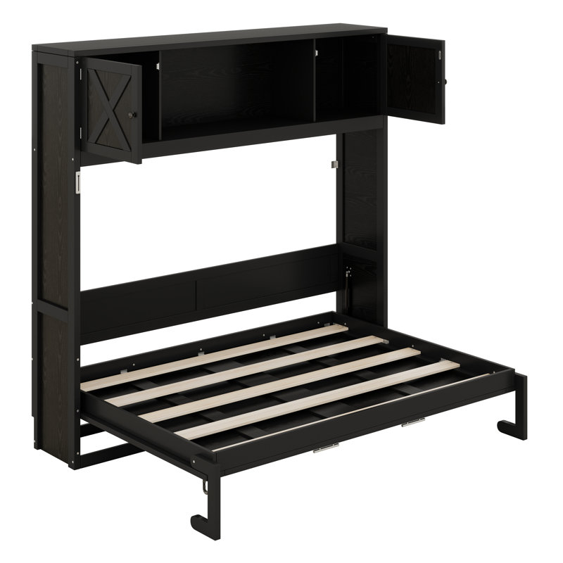 Wall-Mounted Murphy Bed With Integrated Storage System