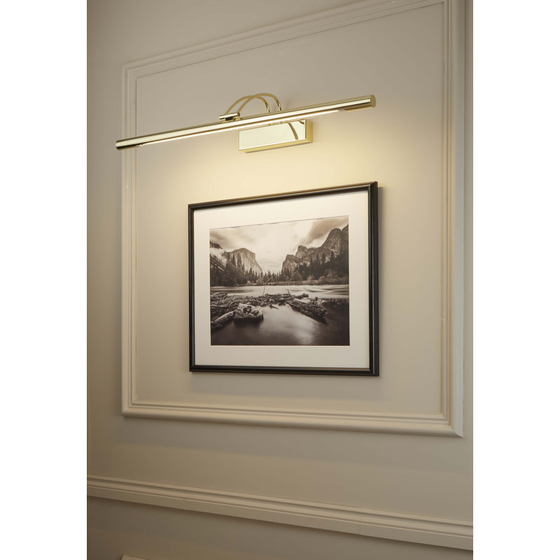 1 -Light Hardwired LED Wall Mounted Picture Light, Polished Brass