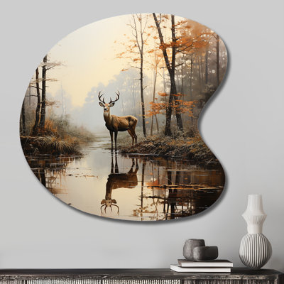 Gregorey - Deer Drop Shape Assymterical Metal Wall Art