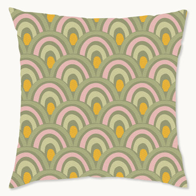 Housse de coussin géométrique en polyester