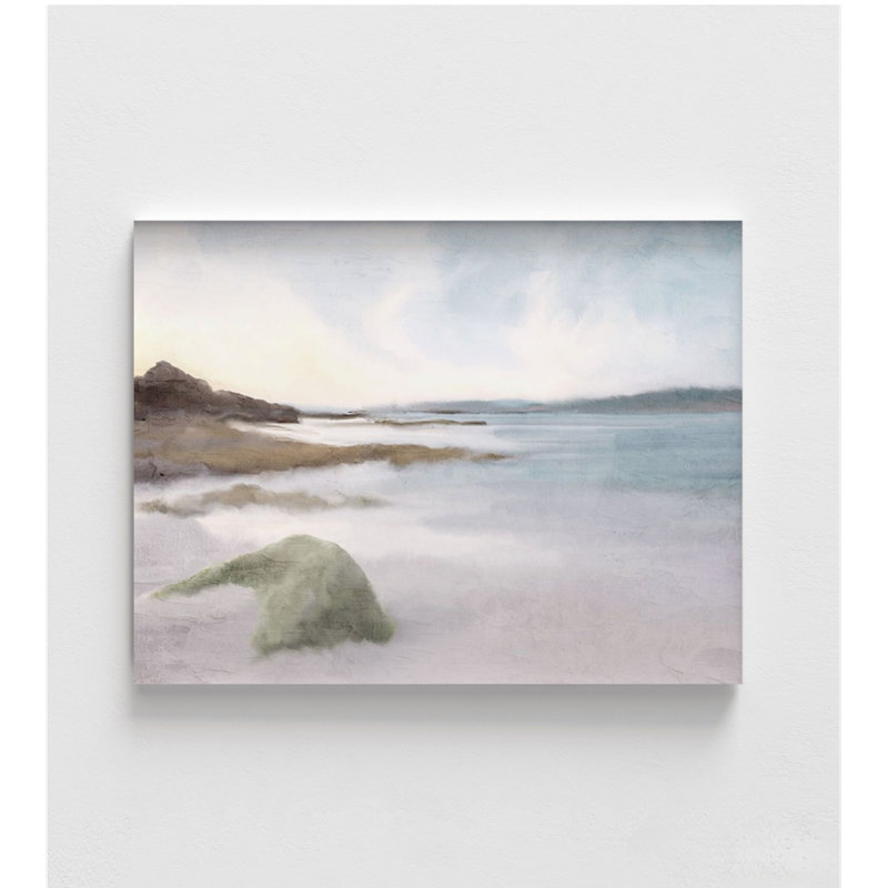 «Quiet Beach» par Ann Bailey, décor mural de restaurant bord de mer, petite auberge de jeunesse, décor de maison tropicale, impression d'art de bureau d'été