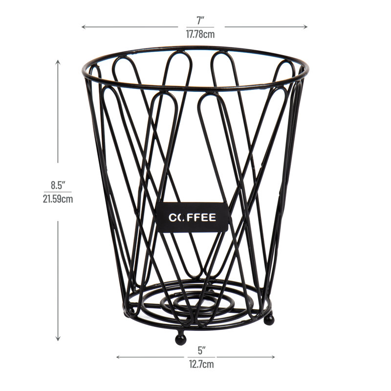 Matte Black Steel Coffee Pod Storage Basket