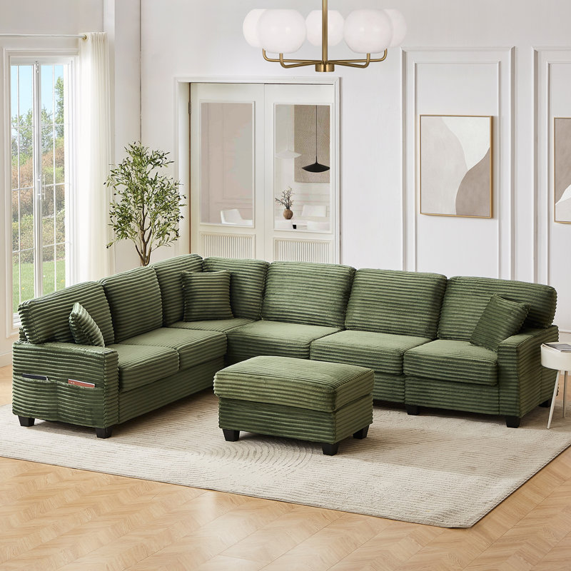 Canapé modulaire Canapé modulaire en L de 125,2 po, Vert