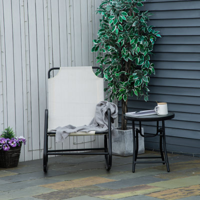 Chaise berçante de jardin en tissu Outsunny