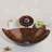 Bathroom Vessel Sink Combo Tempered Glass Leaf Shape Bowl Chrome Waterfall Faucet Pop Up Drain Set
