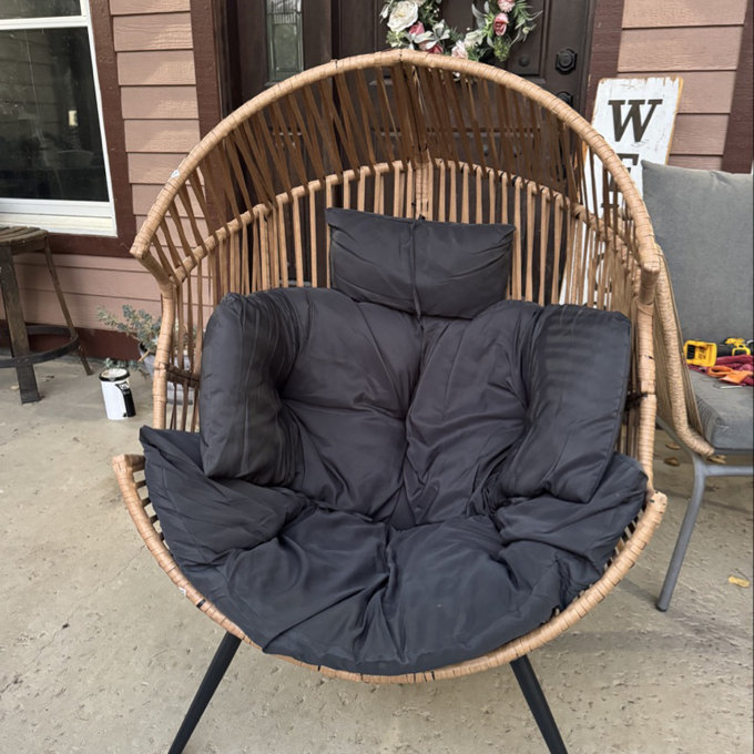 Casi Egg Chair with Cushion - Beige/Natural