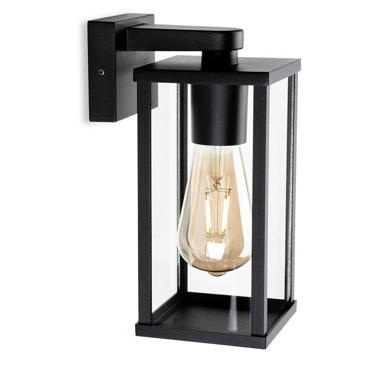Black 25cm H Outdoor Armed Sconce