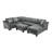 Sectional Sofa 111.8" U-Shaped Sofa Chenille Upholstered Sofa Couch With Movable Storage Ottoman For Living Room-1427598221