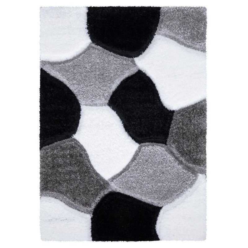 Abelio Geometric Shag Indoor / Outdoor Area Rug, Rectangle 120 x 170cm