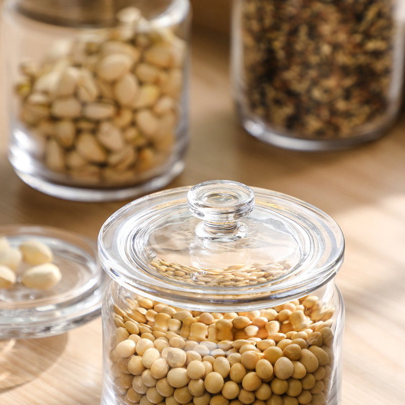 Clear Glass BPA-Free Canister Set with Lids - Set of 3